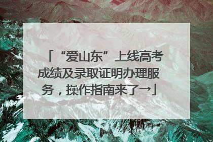 “爱山东”上线高考成绩及录取证明办理服务，操作指南来了→