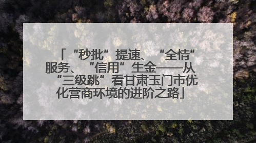 “秒批”提速、“全情”服务、“信用”生金——从“三级跳”看甘肃玉门市优化营商环境的进阶之路