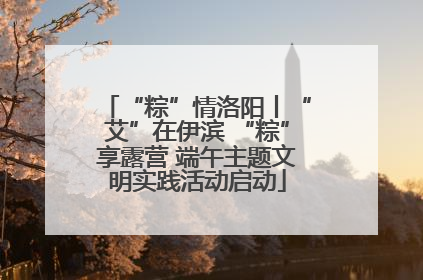 “粽”情洛阳丨“艾”在伊滨 “粽”享露营 端午主题文明实践活动启动