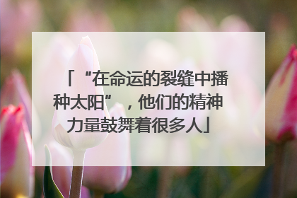 “在命运的裂缝中播种太阳”，他们的精神力量鼓舞着很多人