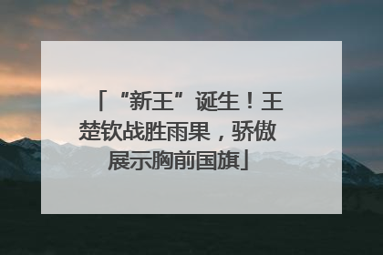 “新王”诞生！王楚钦战胜雨果，骄傲展示胸前国旗