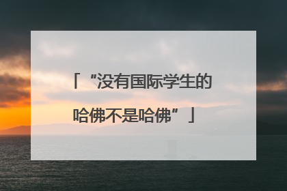 “没有国际学生的哈佛不是哈佛”