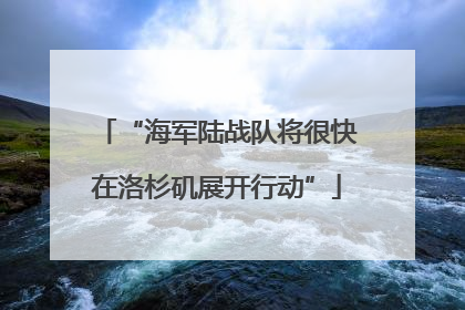 “海军陆战队将很快在洛杉矶展开行动”