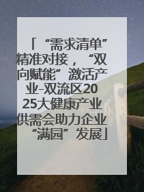 “需求清单”精准对接，“双向赋能”激活产业-双流区2025大健康产业供需会助力企业“满园”发展