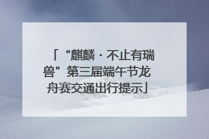 “麒麟・不止有瑞兽”第三届端午节龙舟赛交通出行提示