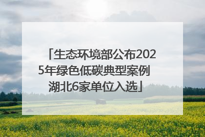 生态环境部公布2025年绿色低碳典型案例 湖北6家单位入选