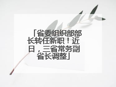 省委组织部部长转任新职！近日，三省常务副省长调整