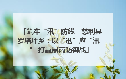 筑牢“汛”防线｜慈利县罗塔坪乡：以“迅”应“汛” 打赢暴雨防御战