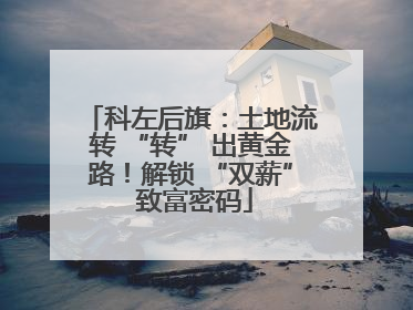 科左后旗：土地流转 “转” 出黄金路！解锁 “双薪” 致富密码