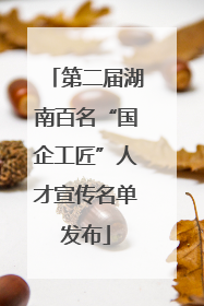 第二届湖南百名“国企工匠”人才宣传名单发布