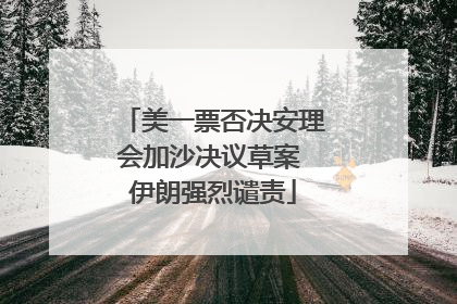 美一票否决安理会加沙决议草案 伊朗强烈谴责