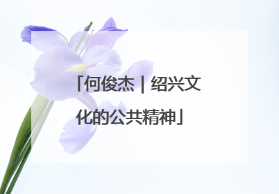 何俊杰｜绍兴文化的公共精神