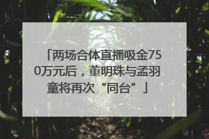两场合体直播吸金750万元后，董明珠与孟羽童将再次“同台”