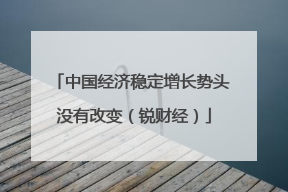 中国经济稳定增长势头没有改变（锐财经）