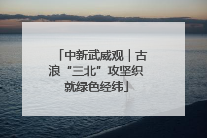 中新武威观｜古浪“三北”攻坚织就绿色经纬