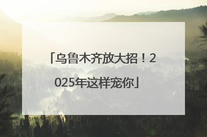 乌鲁木齐放大招！2025年这样宠你