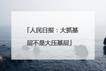 人民日报：大抓基层不是大压基层