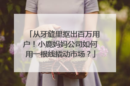 从牙缝里抠出百万用户！小鹿妈妈公司如何用一根线撬动市场？