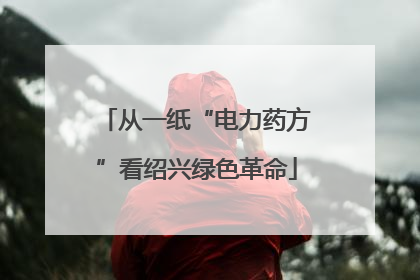 从一纸“电力药方”看绍兴绿色革命