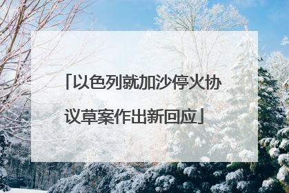 以色列就加沙停火协议草案作出新回应