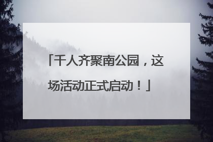 千人齐聚南公园，这场活动正式启动！