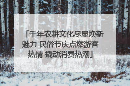 千年农耕文化尽显焕新魅力 民俗节庆点燃游客热情 撬动消费热潮