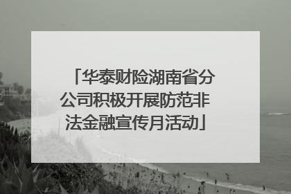 华泰财险湖南省分公司积极开展防范非法金融宣传月活动