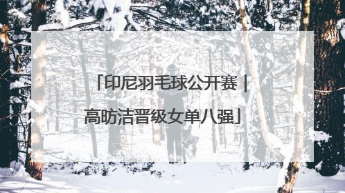 印尼羽毛球公开赛｜高昉洁晋级女单八强