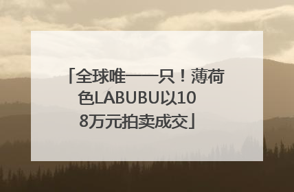全球唯一一只！薄荷色LABUBU以108万元拍卖成交