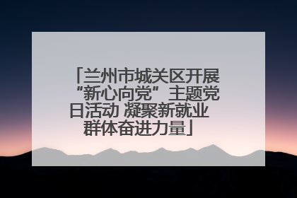 兰州市城关区开展“新心向党”主题党日活动 凝聚新就业群体奋进力量
