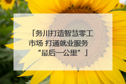 务川打造智慧零工市场 打通就业服务“最后一公里”