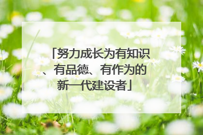 努力成长为有知识、有品德、有作为的新一代建设者