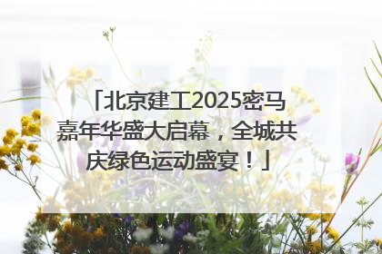 北京建工2025密马嘉年华盛大启幕，全城共庆绿色运动盛宴！