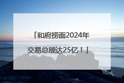 和府捞面2024年交易总额达25亿！