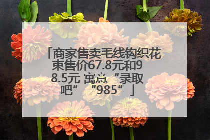商家售卖毛线钩织花束售价67.8元和98.5元 寓意“录取吧”“985”