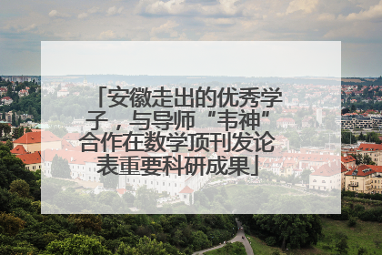 安徽走出的优秀学子，与导师“韦神”合作在数学顶刊发论表重要科研成果