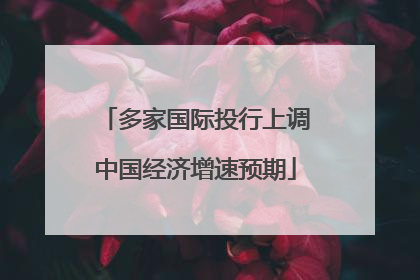 多家国际投行上调中国经济增速预期
