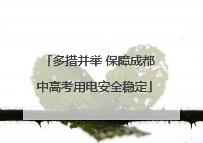 多措并举 保障成都中高考用电安全稳定