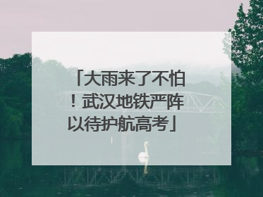 大雨来了不怕！武汉地铁严阵以待护航高考