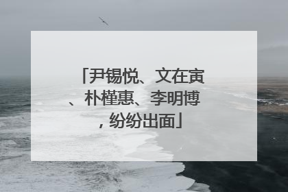 尹锡悦、文在寅、朴槿惠、李明博，纷纷出面