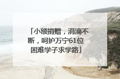 小额捐赠，涓滴不断，呵护万宁61位困难学子求学路