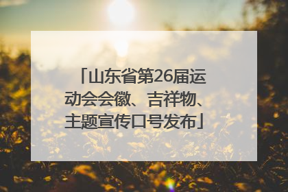 山东省第26届运动会会徽、吉祥物、主题宣传口号发布