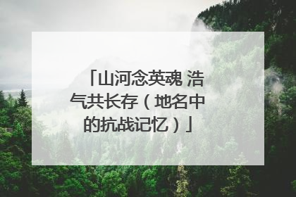 山河念英魂 浩气共长存（地名中的抗战记忆）