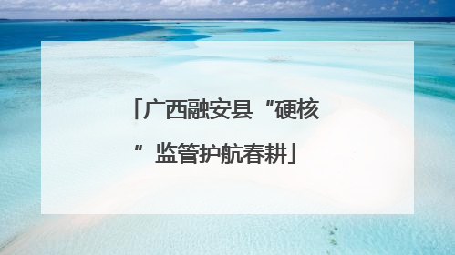 广西融安县“硬核”监管护航春耕