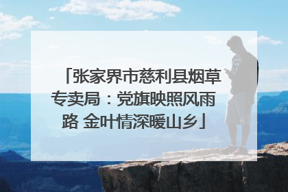 张家界市慈利县烟草专卖局：党旗映照风雨路 金叶情深暖山乡