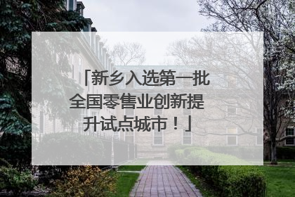 新乡入选第一批全国零售业创新提升试点城市！