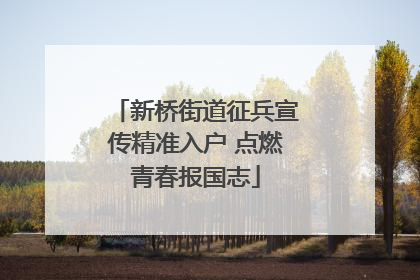 新桥街道征兵宣传精准入户 点燃青春报国志