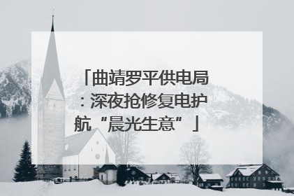 曲靖罗平供电局：深夜抢修复电护航“晨光生意”