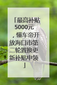 最高补贴5000元，懂车帝开放海口市第二轮置换更新补贴申领