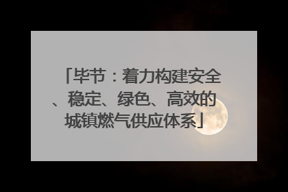 毕节：着力构建安全、稳定、绿色、高效的城镇燃气供应体系